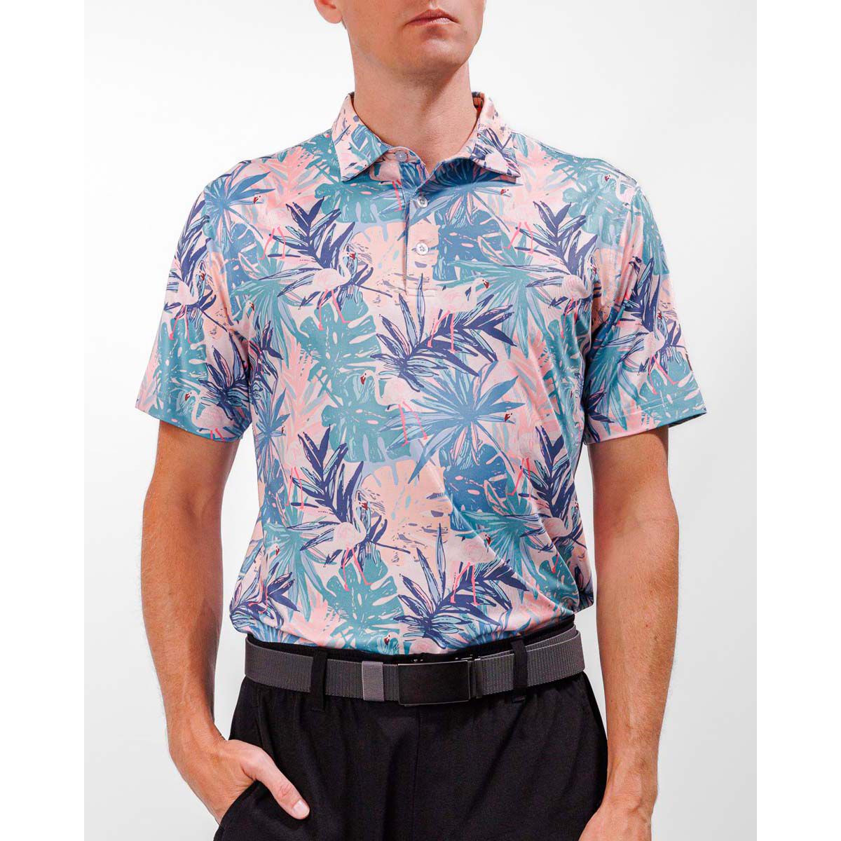 Waggle Golf Men's Fairway Flamingle Polo