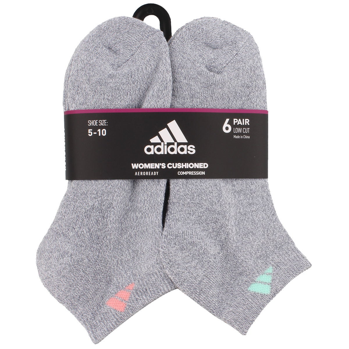 adidas Women's Athletic Cushioned 6-Pack Low Cut Sock