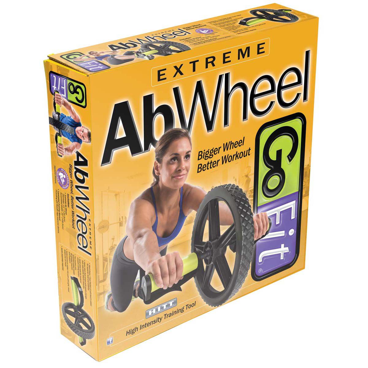 Go Fit Extreme Abdominal Wheel With Slip-Resistant Hand/Foot Handles with Training Manual