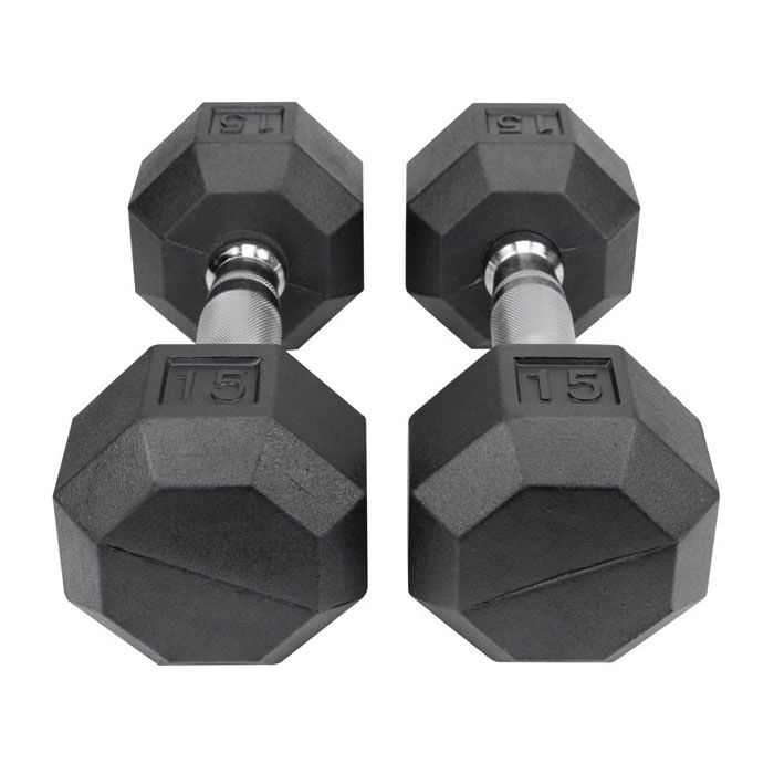 Xprt Fitness 15lb Rubber Hex DB