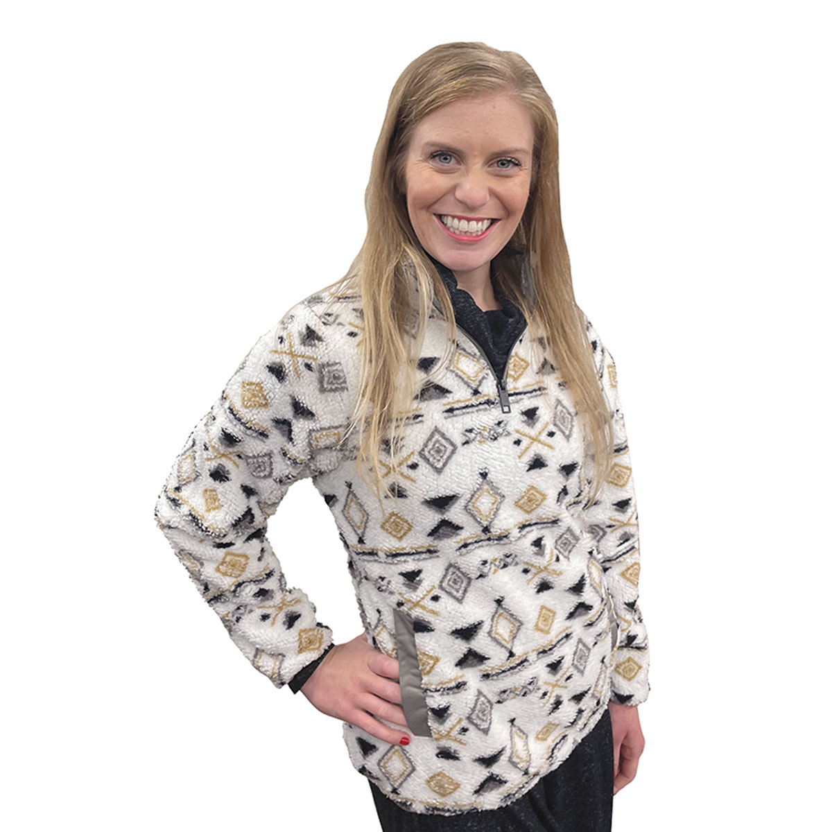 Canada Weather Gear Women's Print 1/4 Zip Printed Aztec Jacket