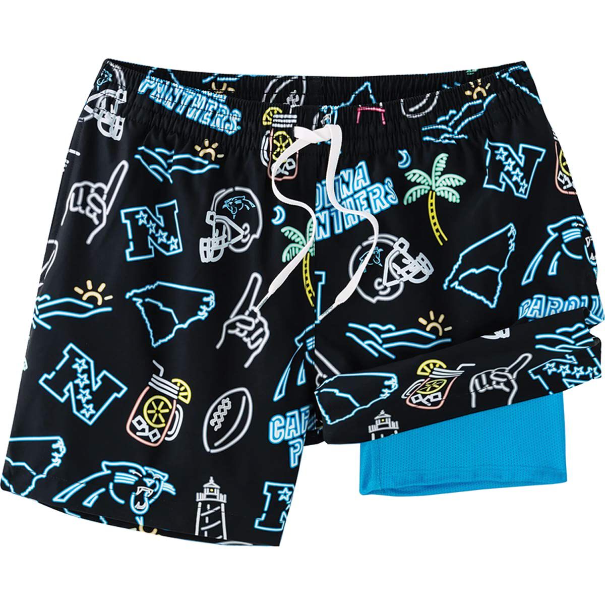 Chubbies Men's Carolina Panthers Neon Lined Swim Trunk