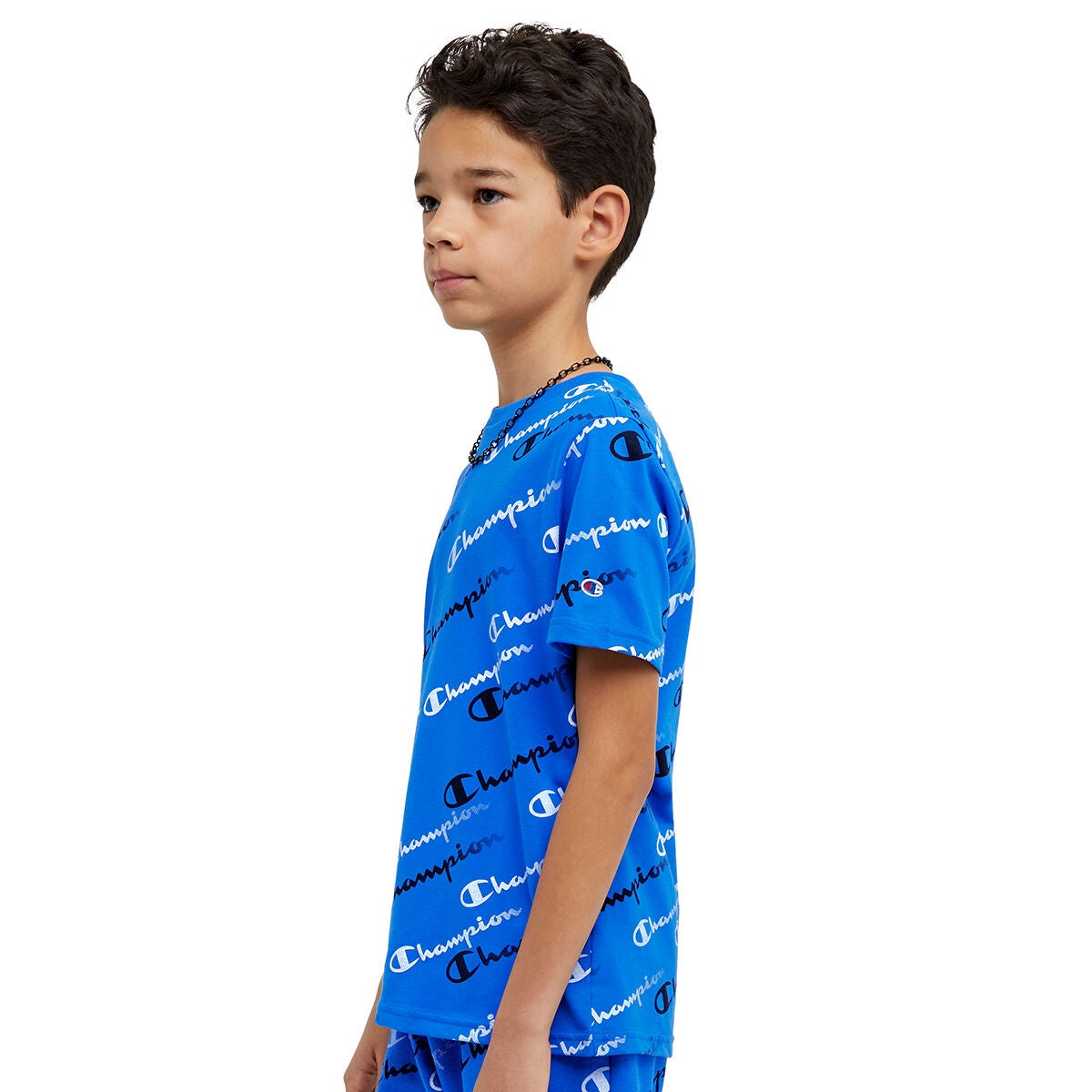 Champion Boys' Branded Aop Shorts Sleeve Tee