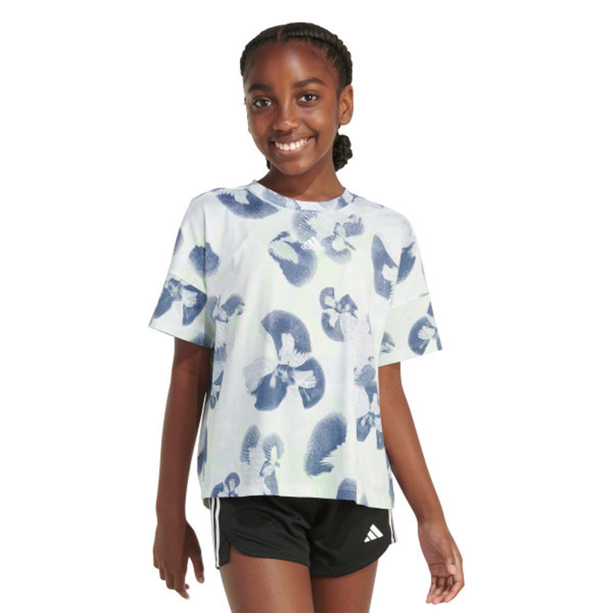 adidas Girl's Short Sleeve Print Tee