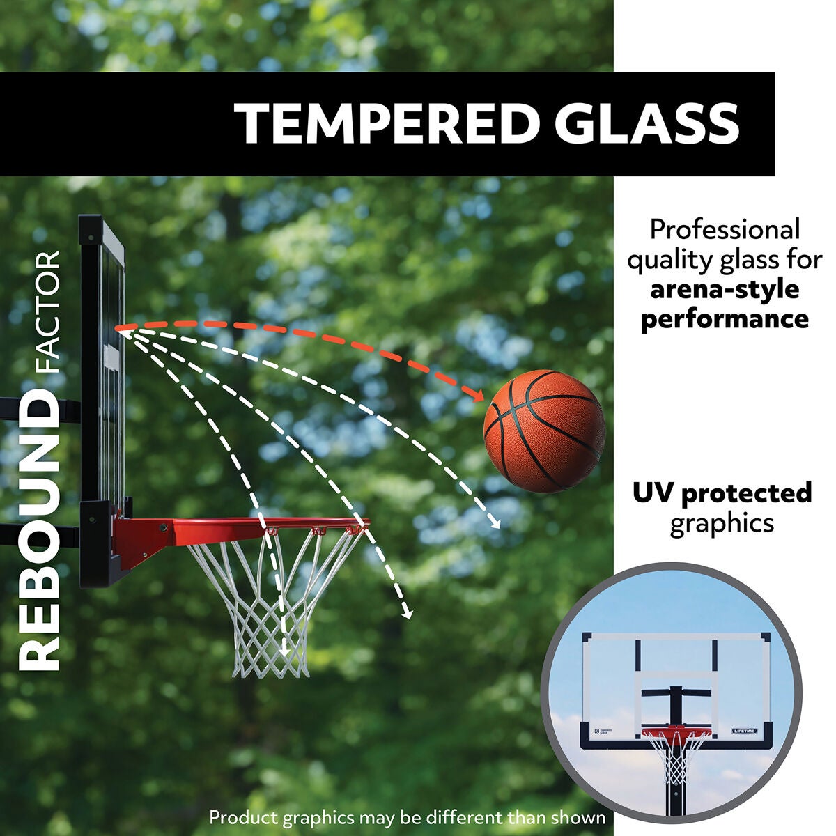 Mammoth 60" 90916 Glass In-Ground Basketball System