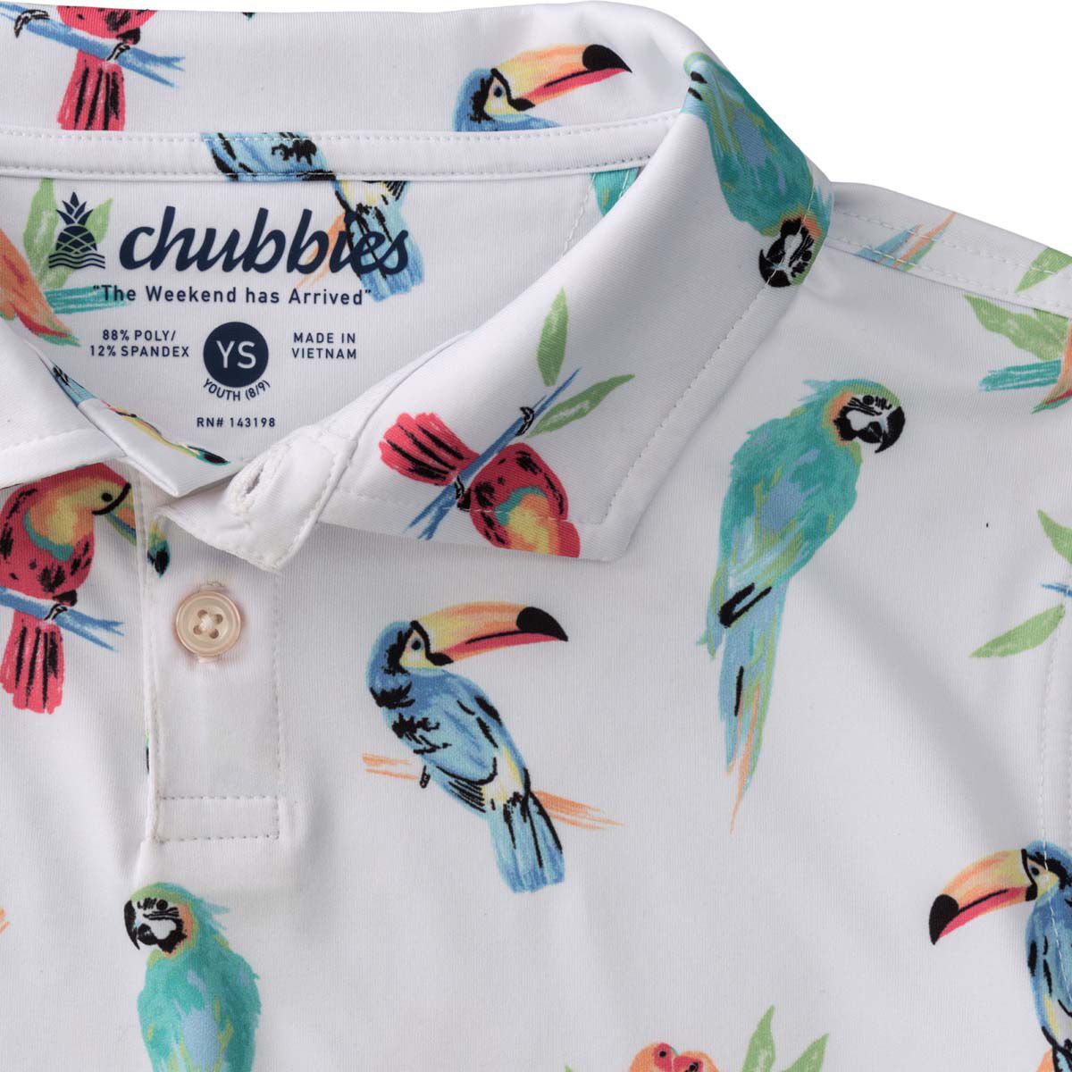 Chubbies Men's Dude Where's Macaw (Boys Performance Polo)