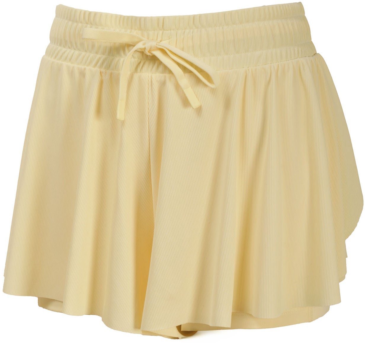 Harmony & Blnce Women's Rib Flutter Short w/ Inner Interlock Compression Short