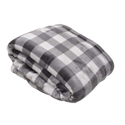 Montauk Charcoal and White Buffalo Plaid Blanket