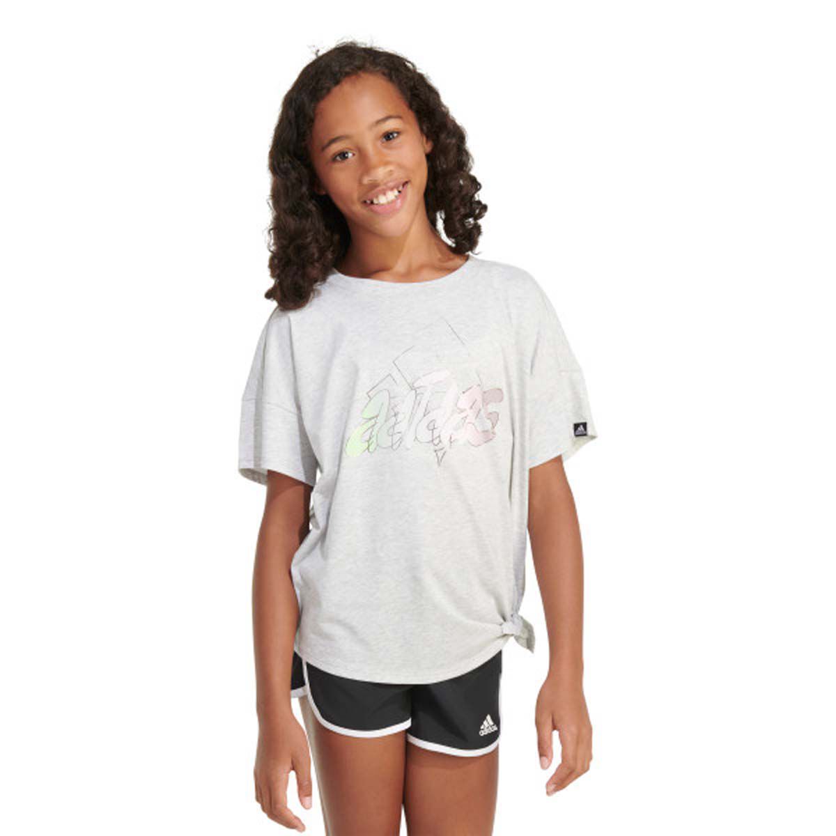 adidas Girls' Tie Front Tee