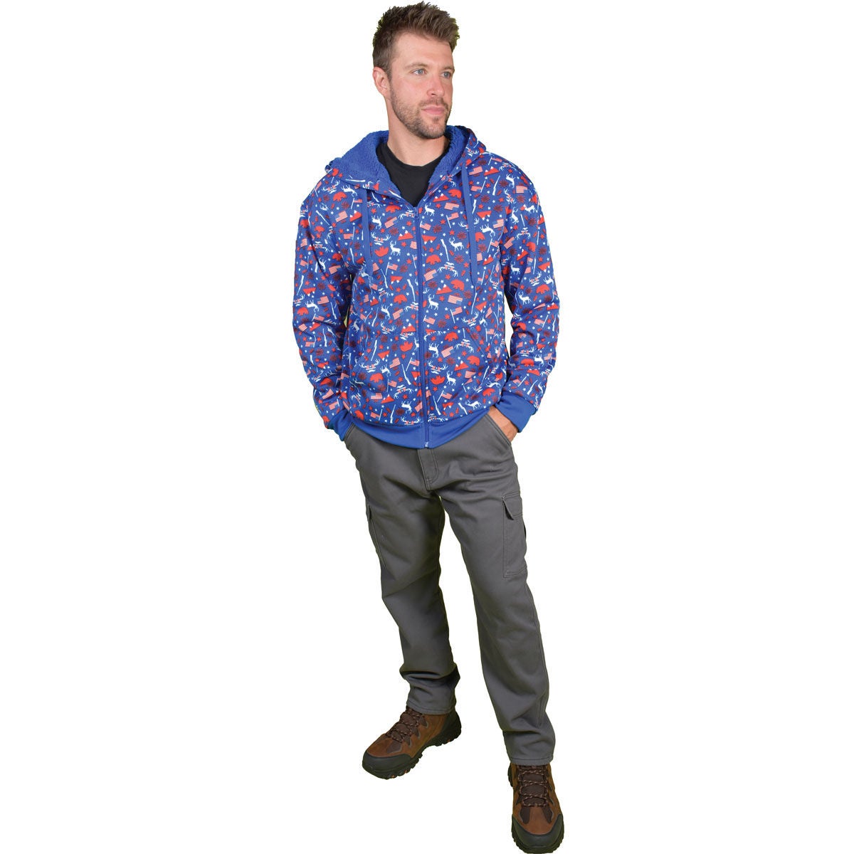 Canyon Creek Men's Sherpa Lined Full Zip Hoodie