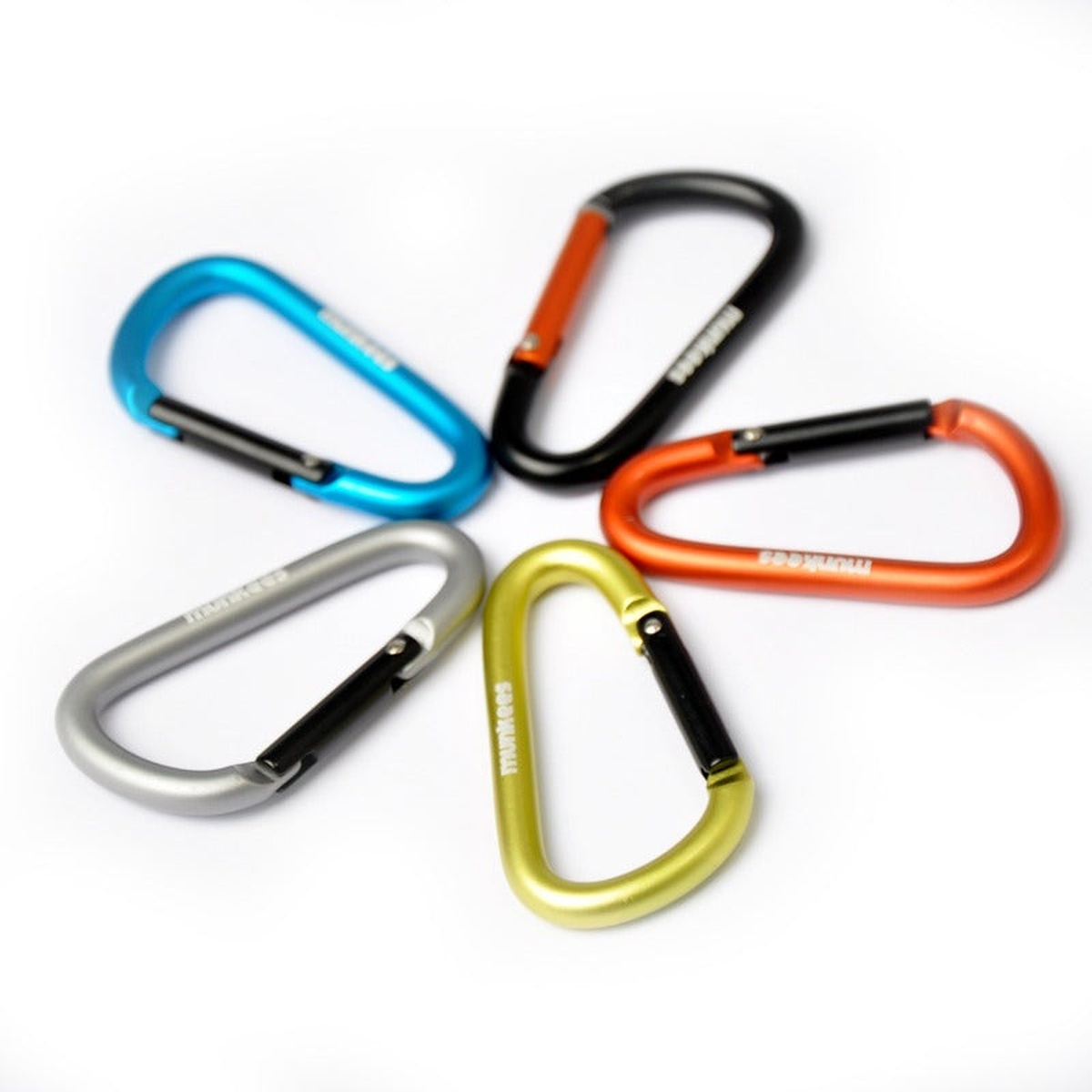 Munkee's D-Shape Aluminum Carabiner Assorted Color Pack