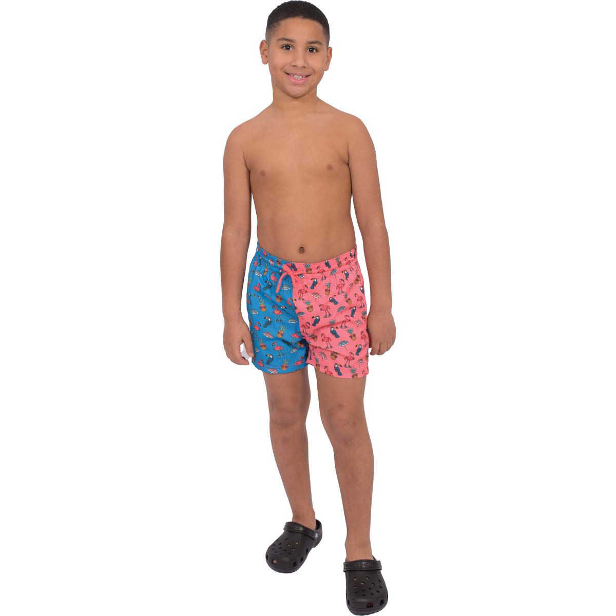 Aeroline Boy's 2in1 Flamingo Swim Trunk