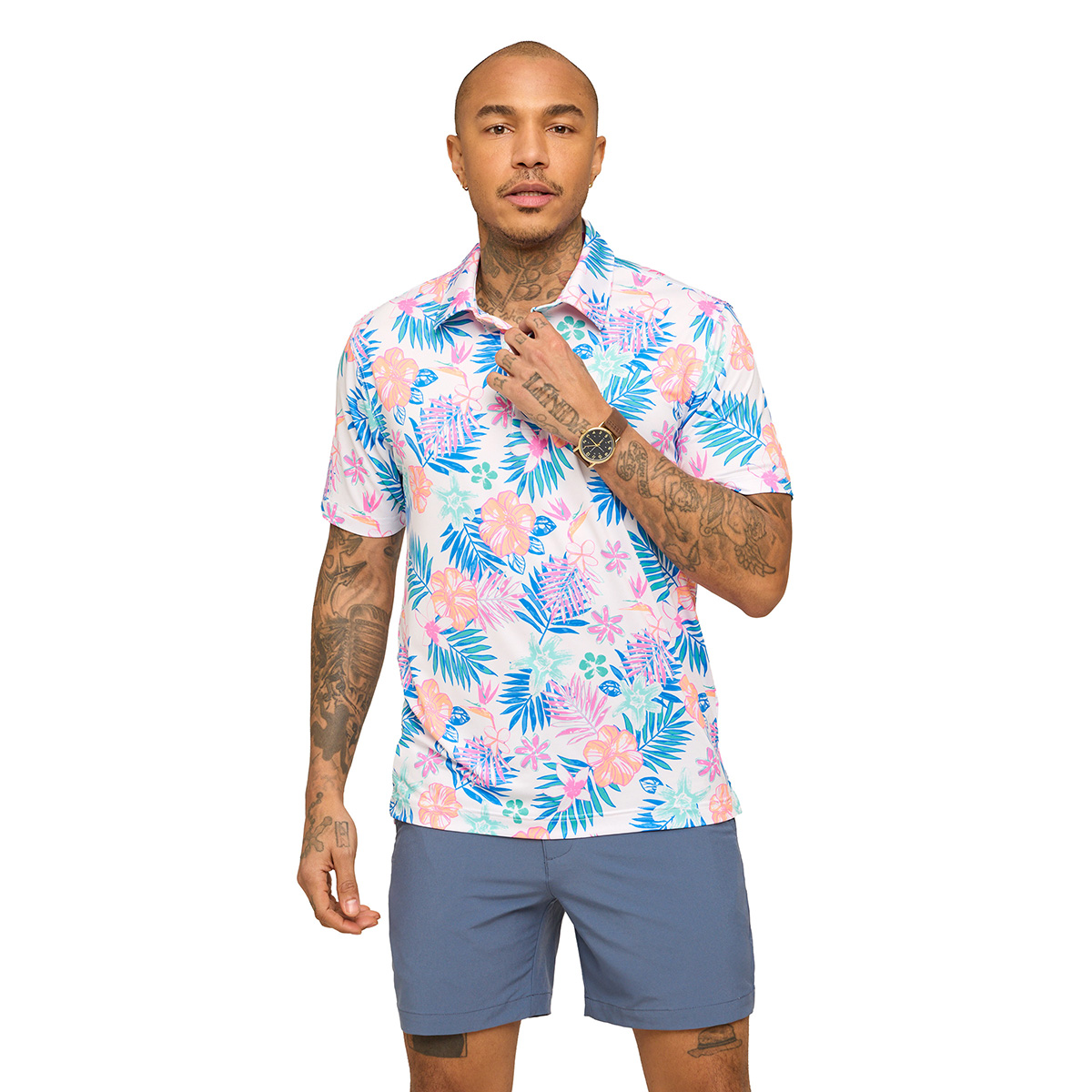 Chubbies Men's Tropic Like Its Hot Performance Polo