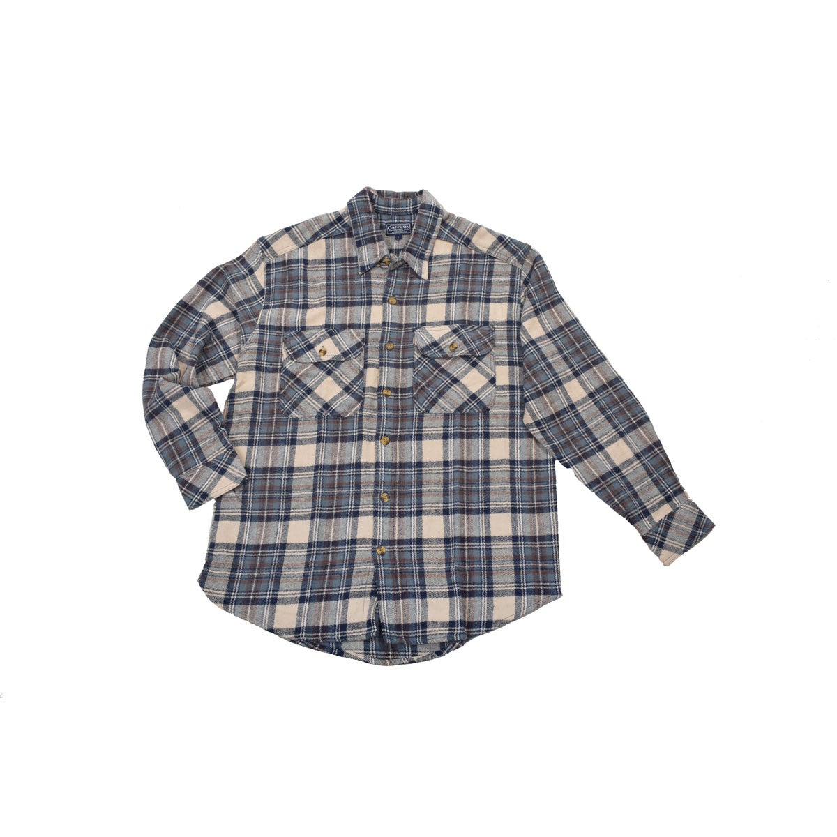 Canyon Creek Men's Blue/Cream Brawny Flannel Shirt