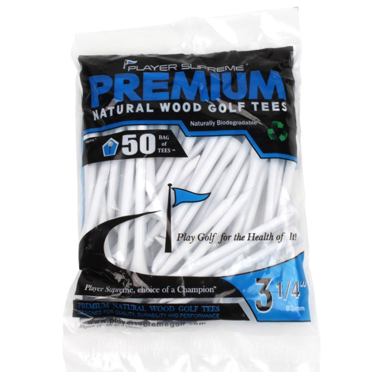 Jp Lann 3 1/4" White Tees 50 Pk