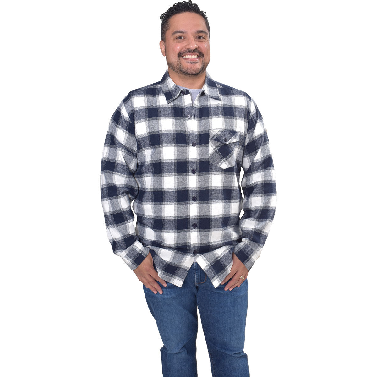 Canyon Creek Men's One Pocket Navy/White Flannel
