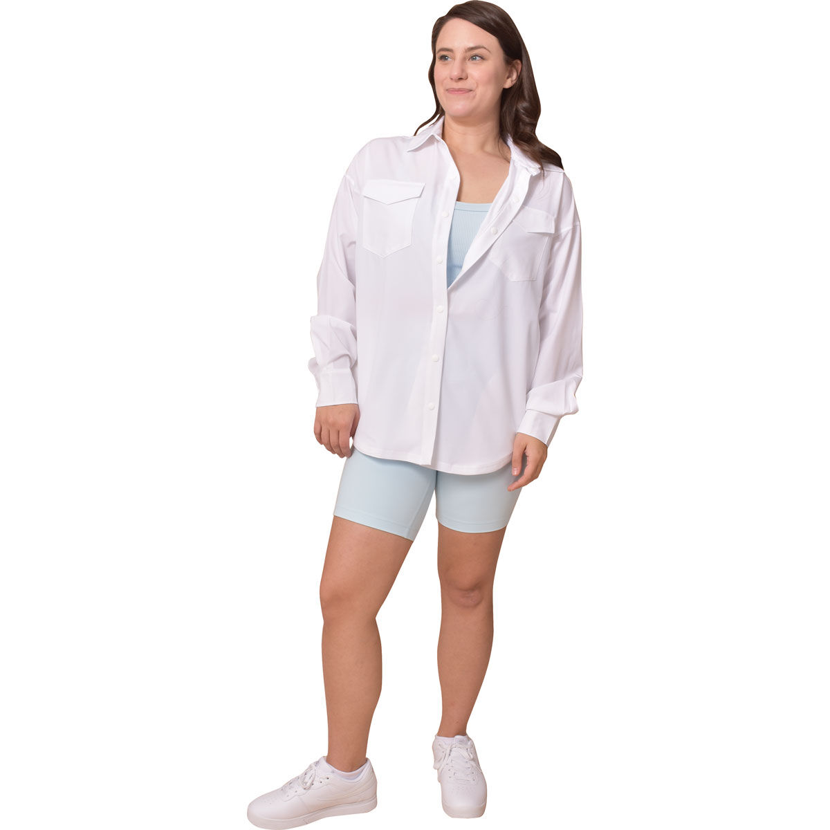 90 Degree Women's Woven Button Up Shacket