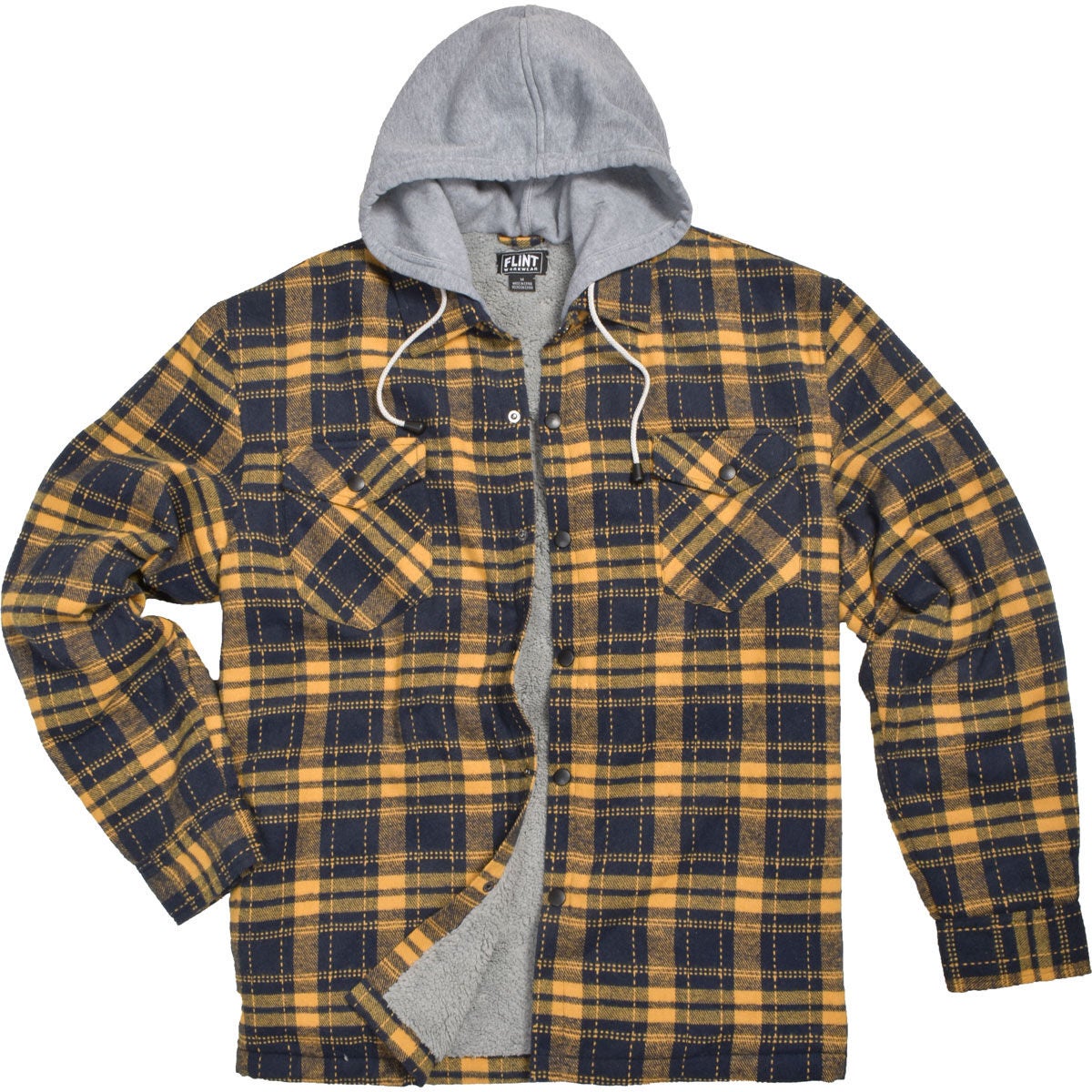 Flint Workwear Men's Flannel Sherpa Lined Shirt Jacket