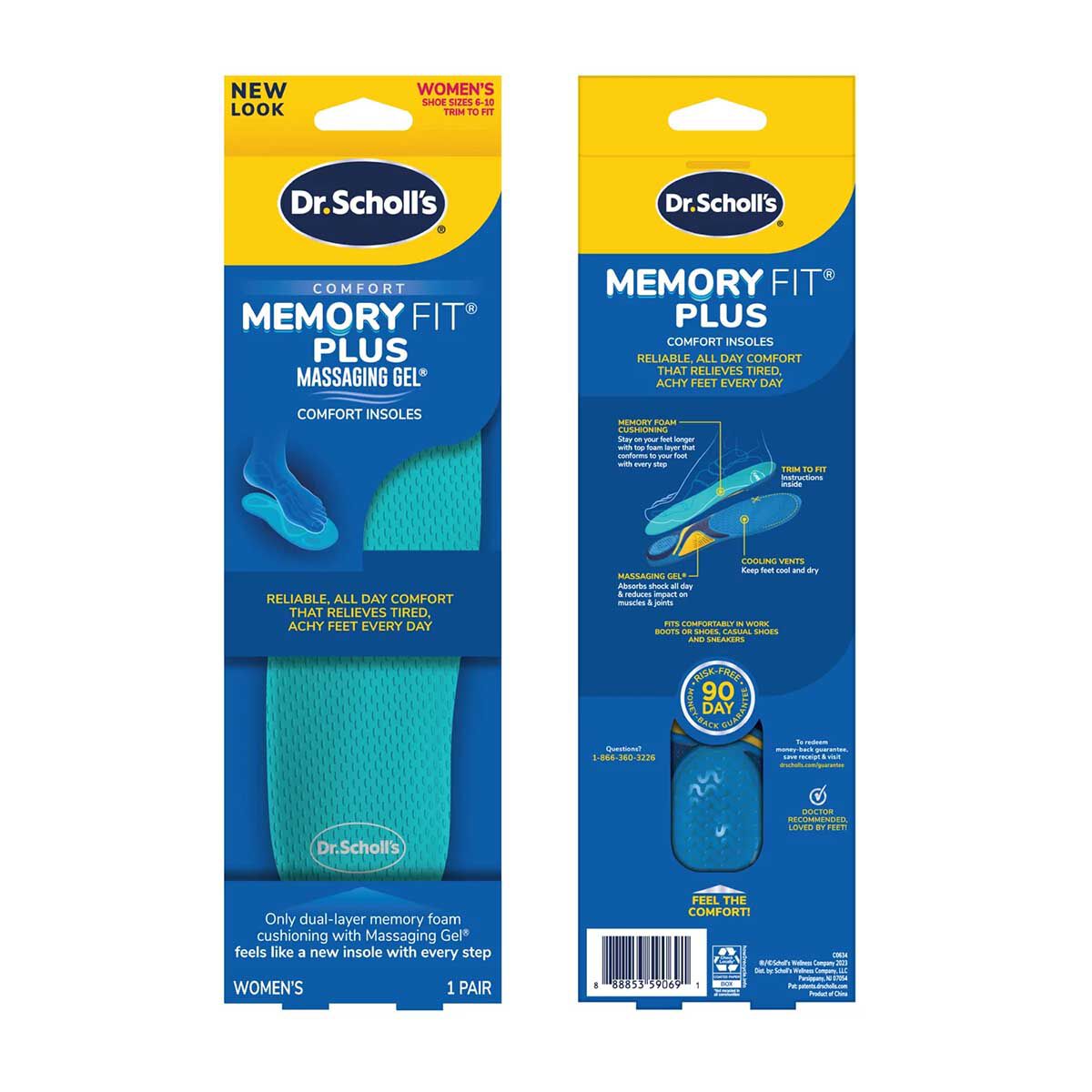 Dr Scholls Men's Memory Fit Plus Massaging Gel Comfort Insoles