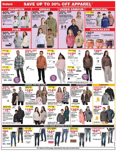 Dunham's Sports weekly ad apparel deals
