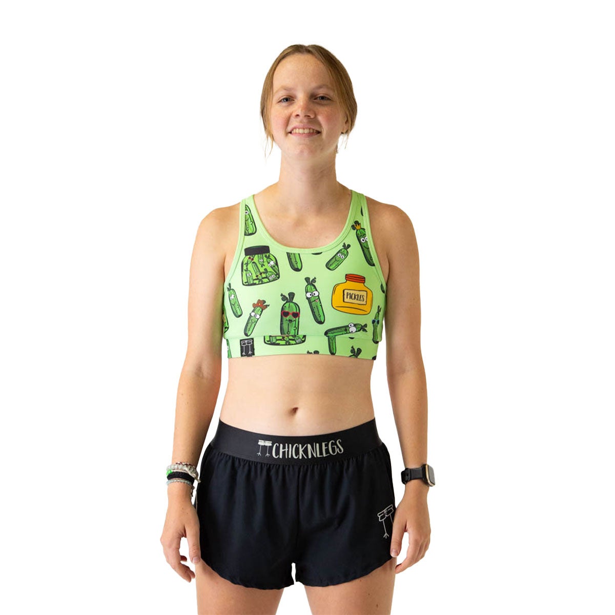 Chickn Legs Women's Sports Bra Pickles