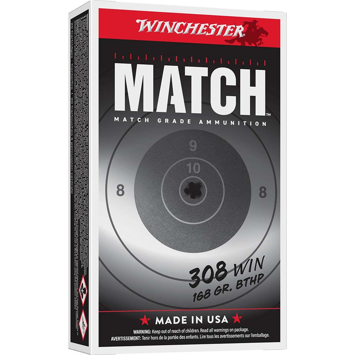 Winchester 308 Winchester 168-Grain Match BTHP Rifle Ammunition