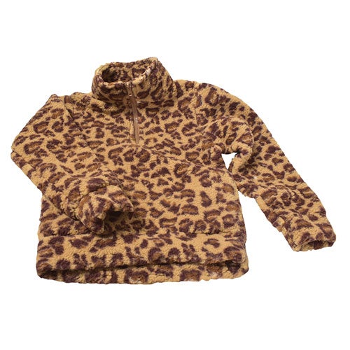 Seven Apparel Girl's 1/4 Zip Coral Fleece Jacket