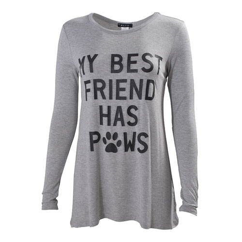 Blvd Women's Long Sleeve Best Friend Paws Tee