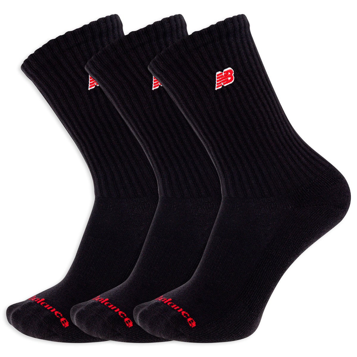New Balance 3 Pack Patch Logo Crew Socks
