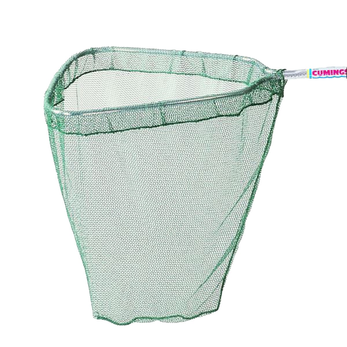 cumings fishing nets ABW-18 Bait Well Net 18" Alum Handle 8-1/2"x7" Hoop Description This landing net is lightweight and yet extremely strong It features a 12 bow with a durable 1 diamond embossed handle Cumings Smelt Net 18x18
