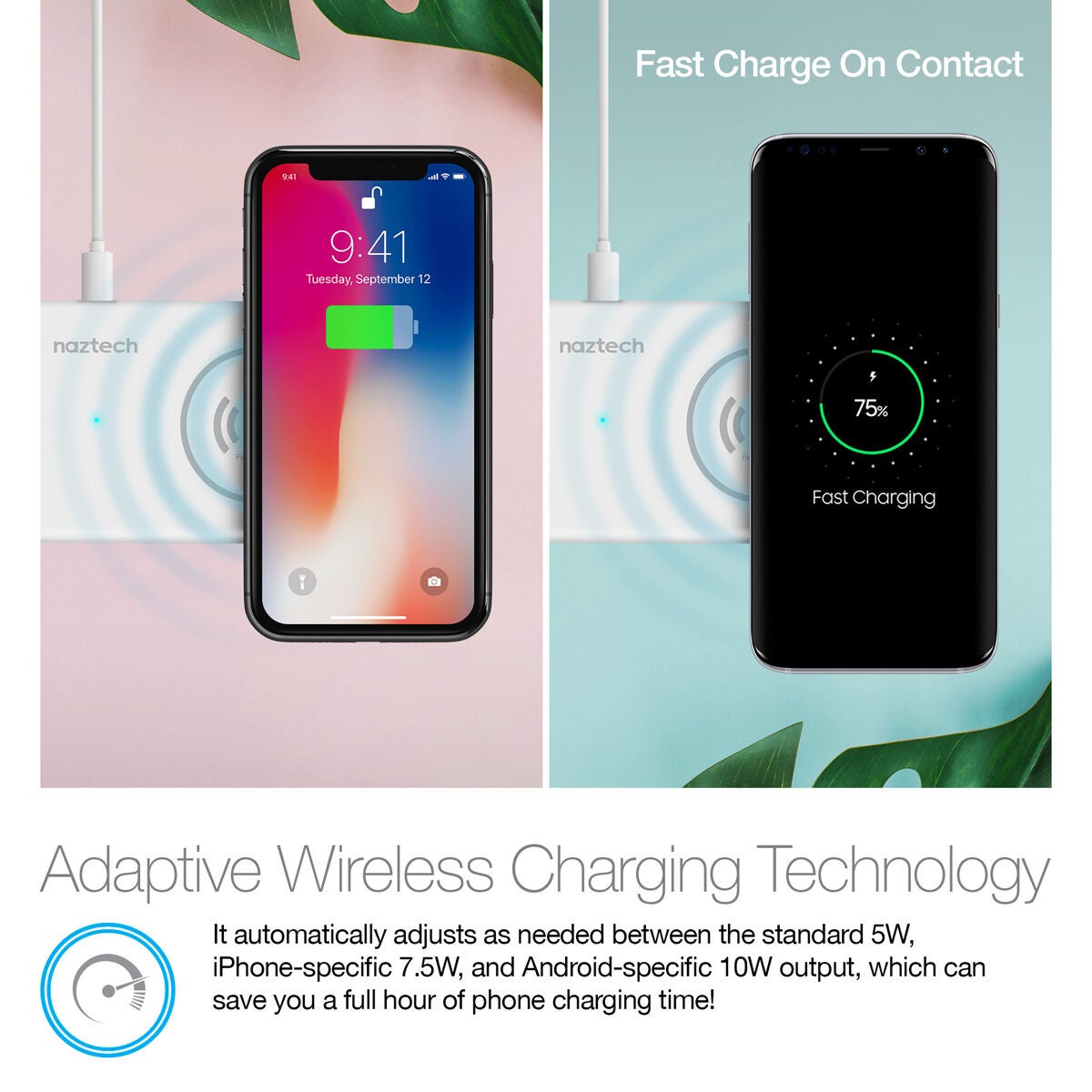 Naztech Power Pad Duo Qi Wireless Fast Charger White
