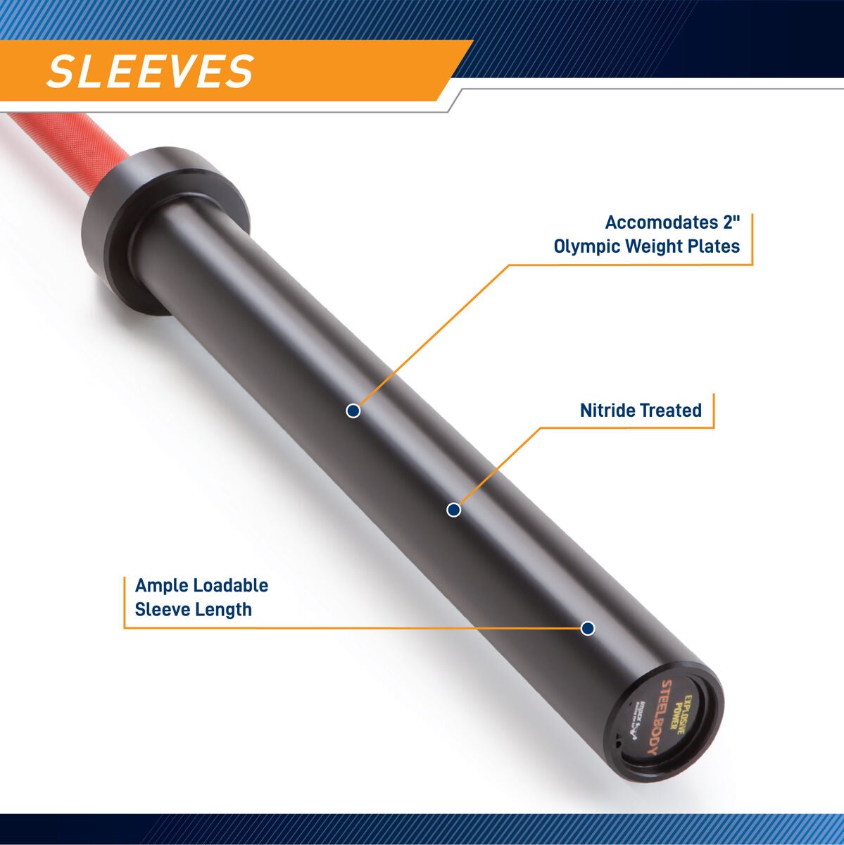 Steel Body 7' Red/Black Olympic Bar