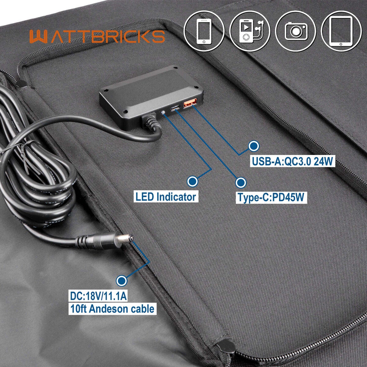 Wattbricks Ener 120w Portable Solar Panel