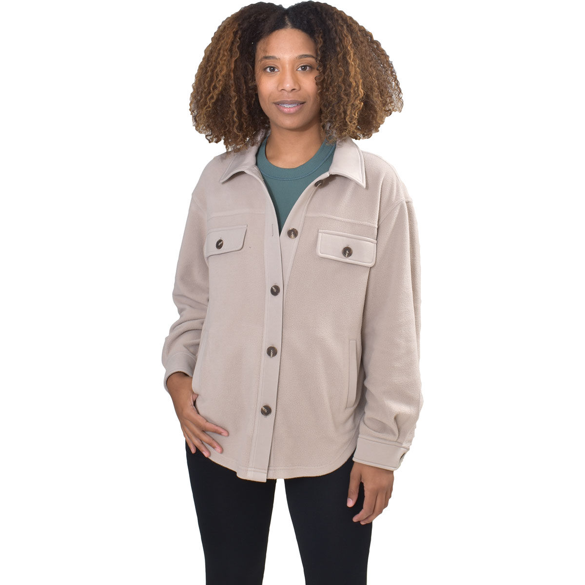 Love Tree Women's Button Up Shacket