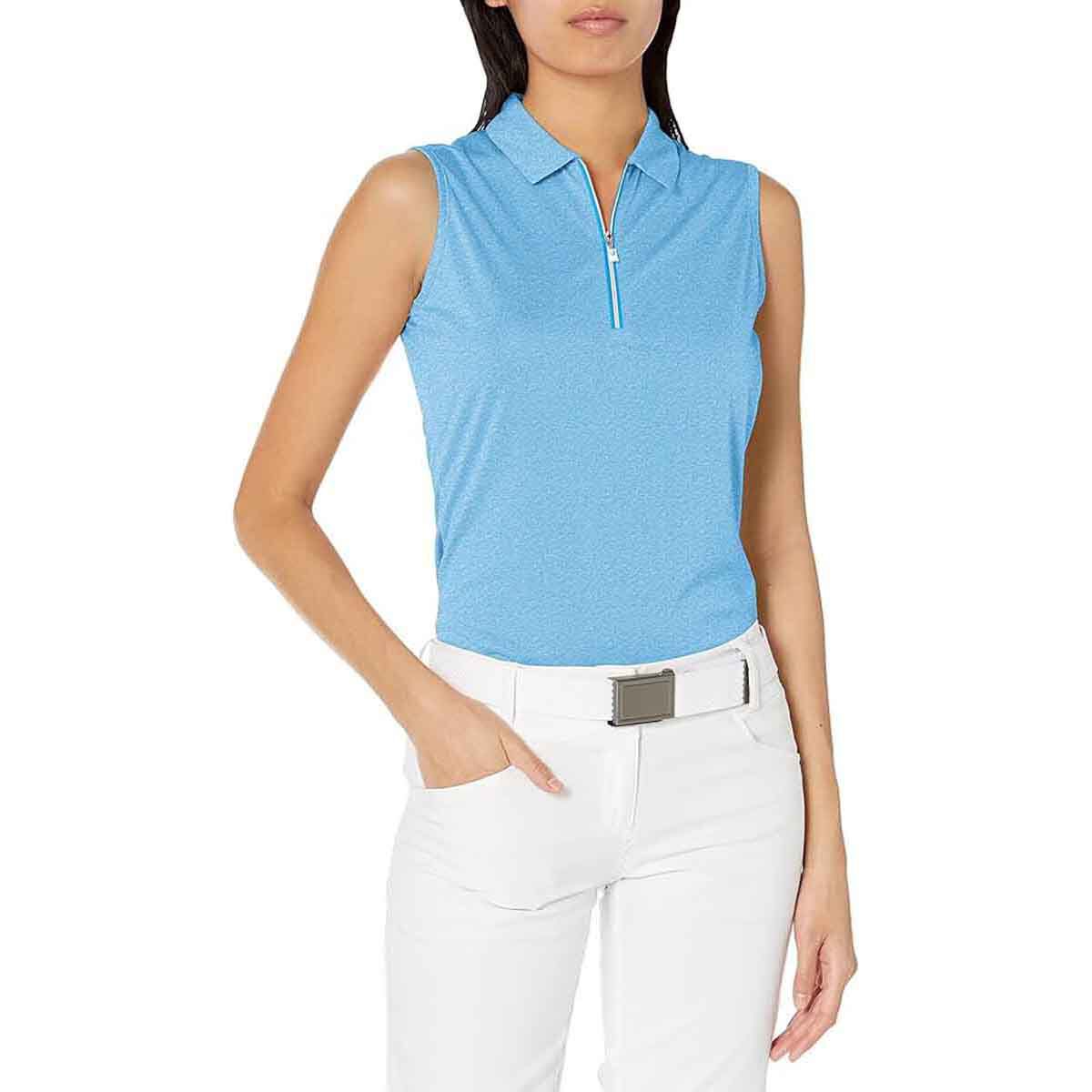Callaway Golf Women's Sleeveless 1/4 Zip Heather Golf Polo