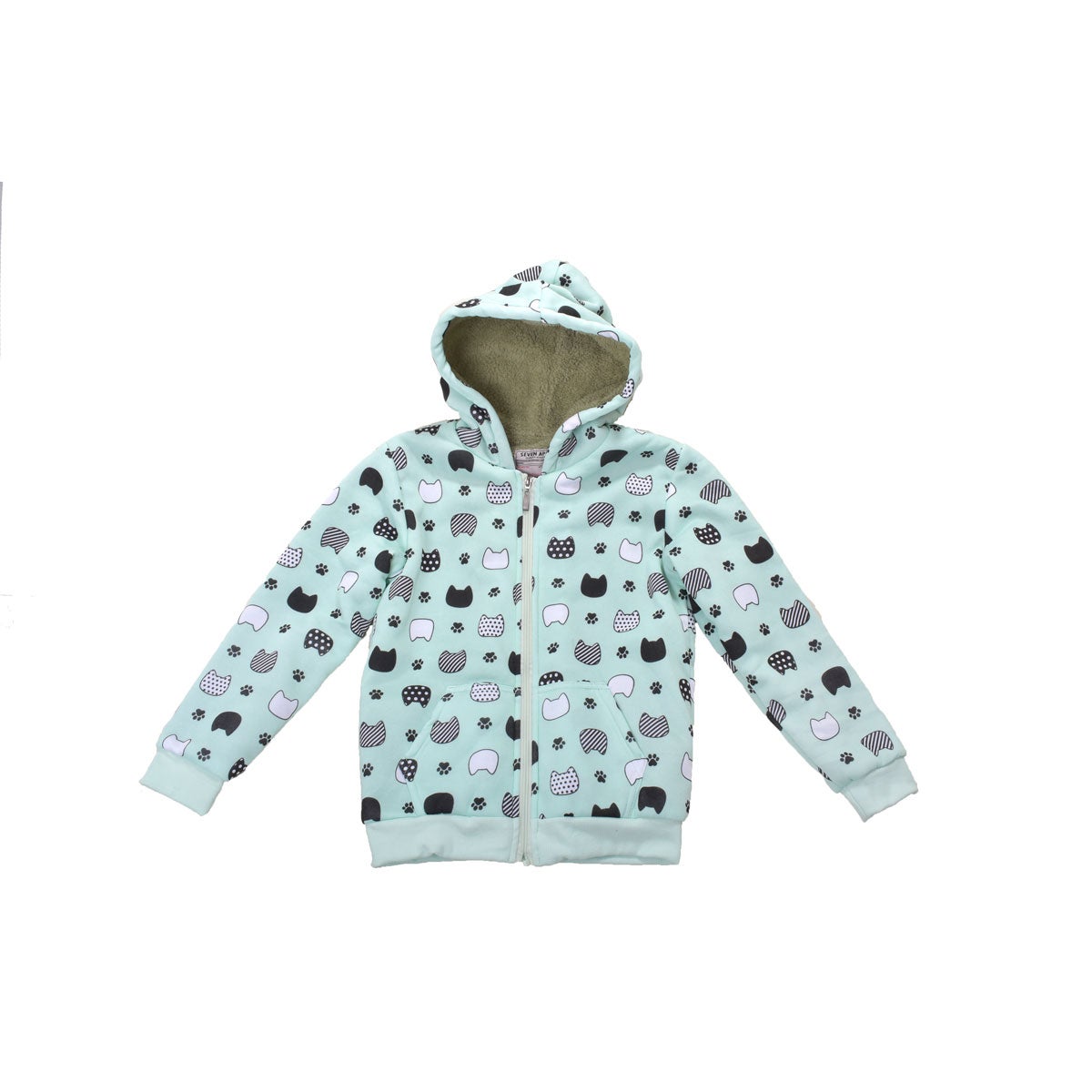 Seven Apparel Girls' Mint Sherpa Jacket