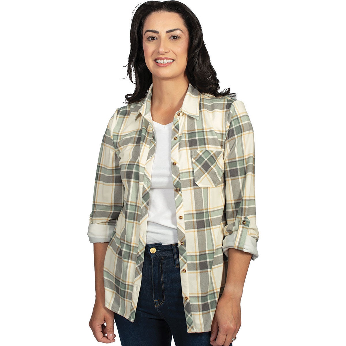 Canyon Creek Women's Knit Plaid Flannel Shirt