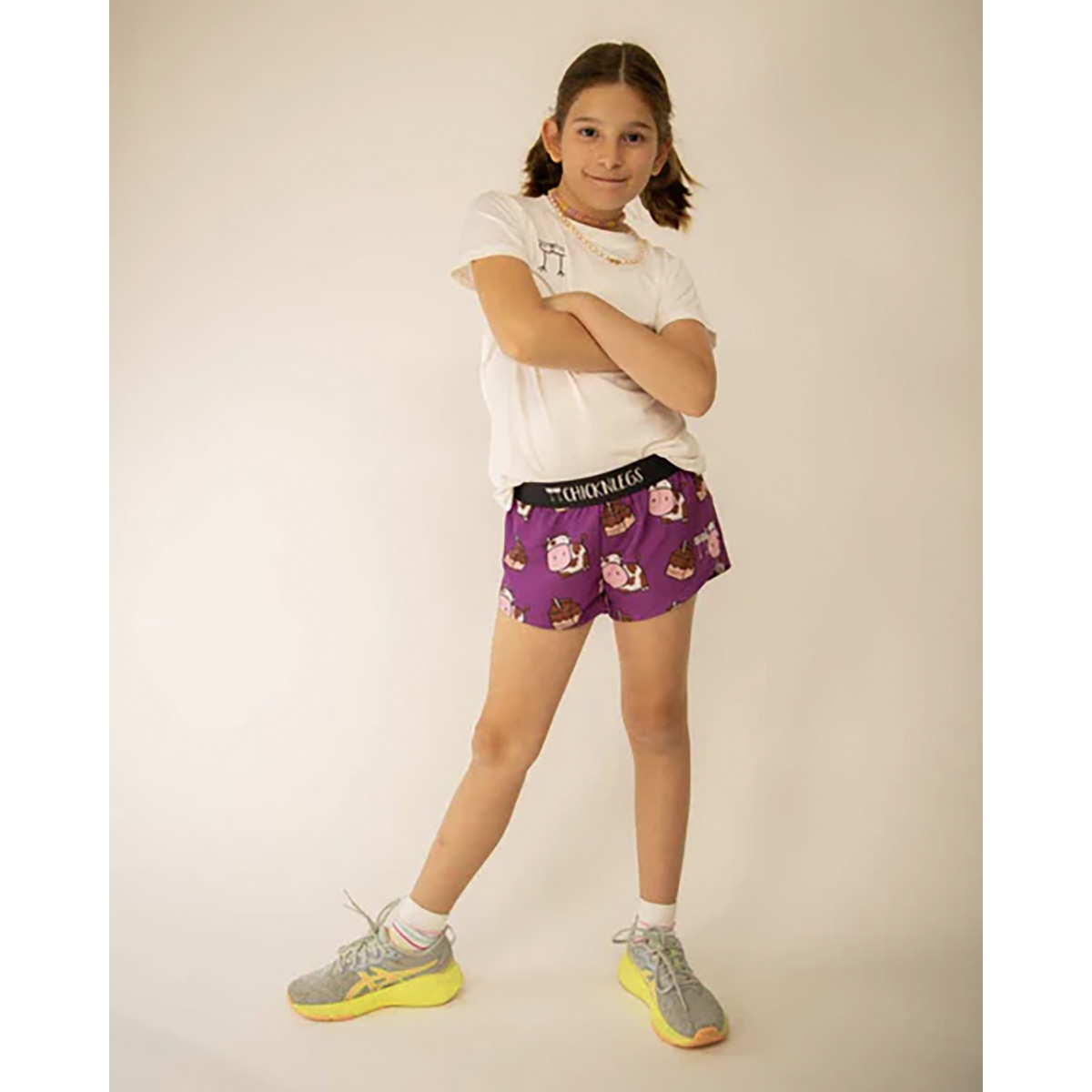 Chicknlegs Girls' Choccy Cows Running Shorts