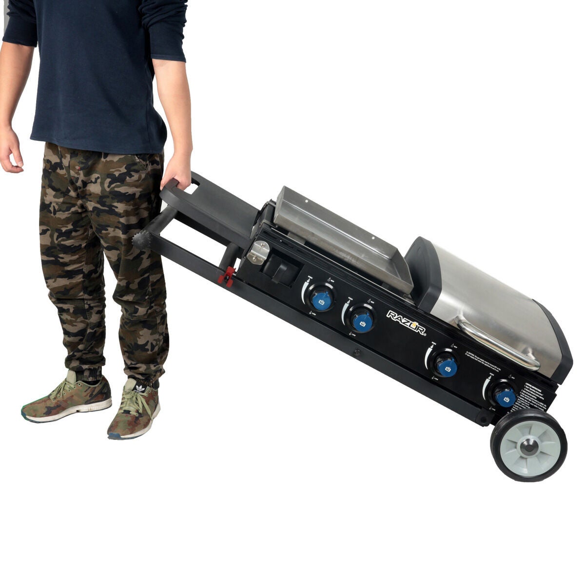 Razor Combo 4 Burner Foldable Grilldle and Grill with Lid