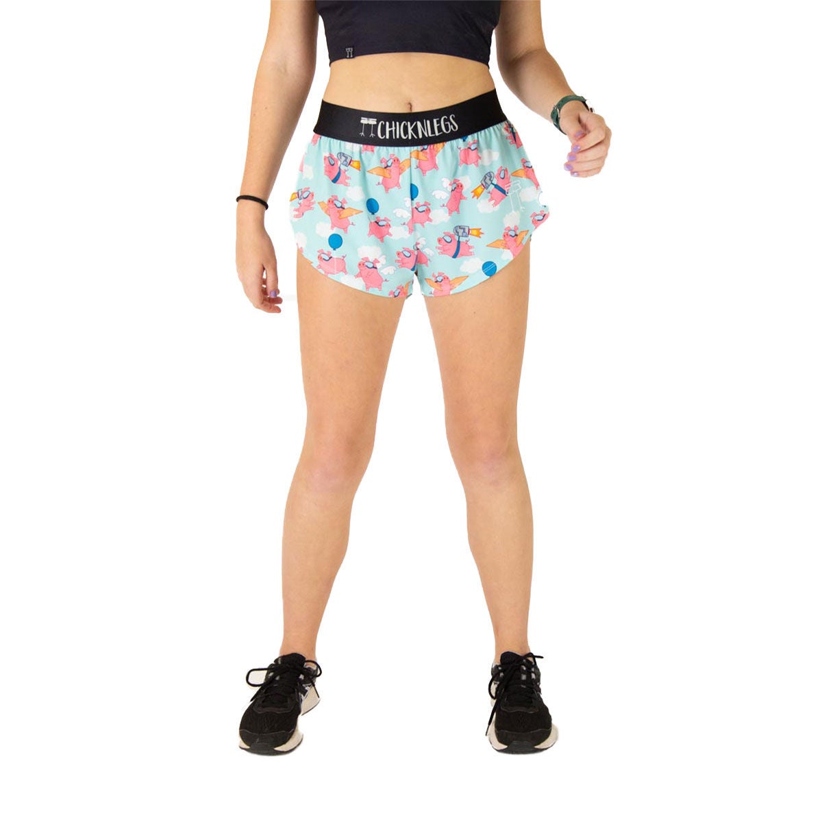 Chickn Legs Women's 1.5" Shorts Flying Pigs