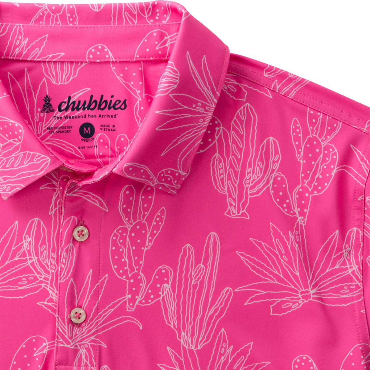 Chubbies Men's Sunset Succulent (Performance Polo )