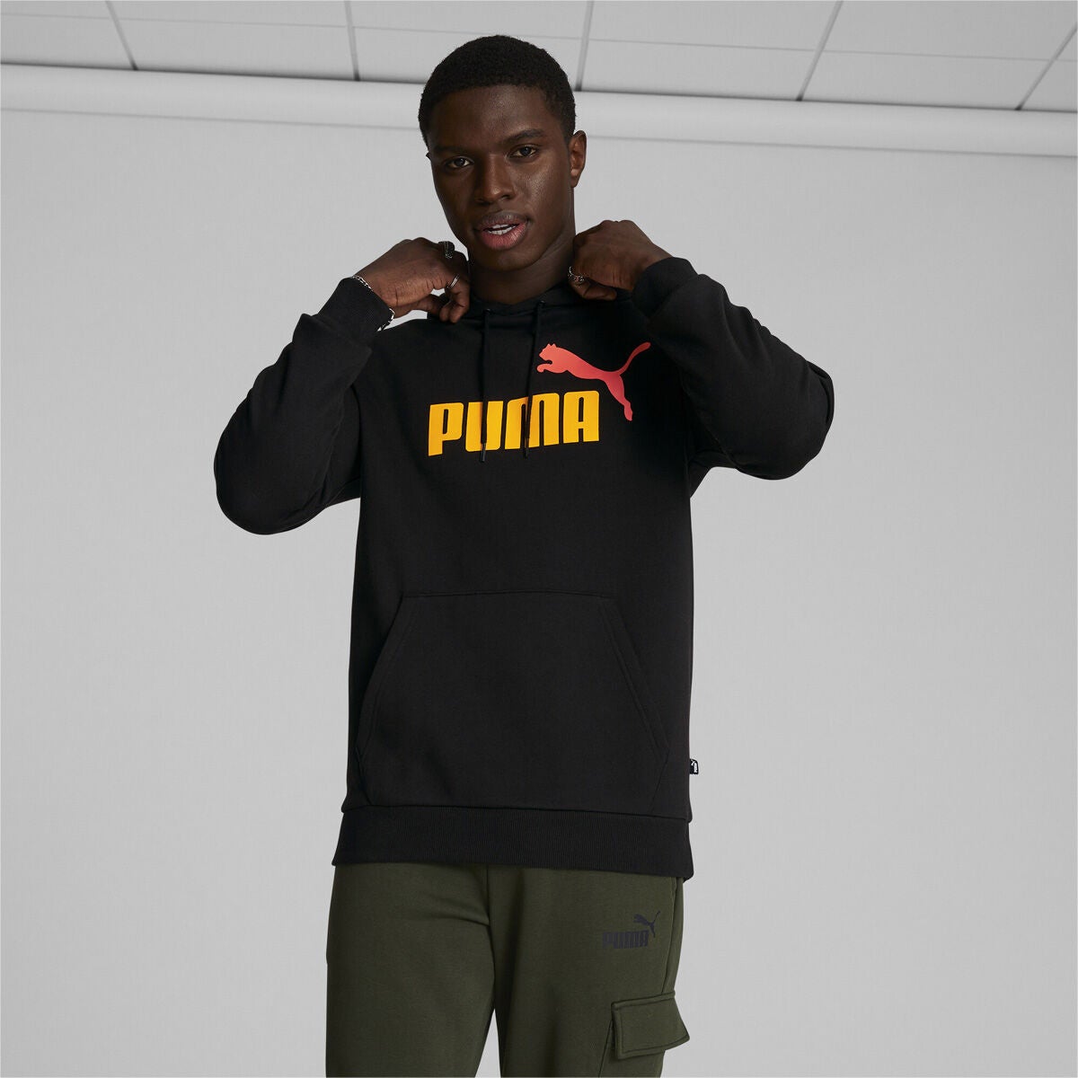 Puma Men's ESS+ 2 Col Big Logo Hoodie Fleece Us Athletic Apparel