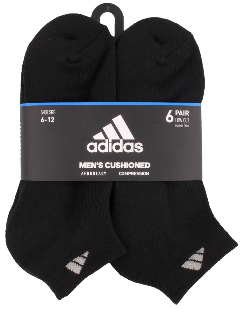 adidas Men's Cushioned 6-Pack Low Cut Socks