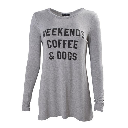 Blvd Women's Long Sleeve Coffee and Dog Mom Tee