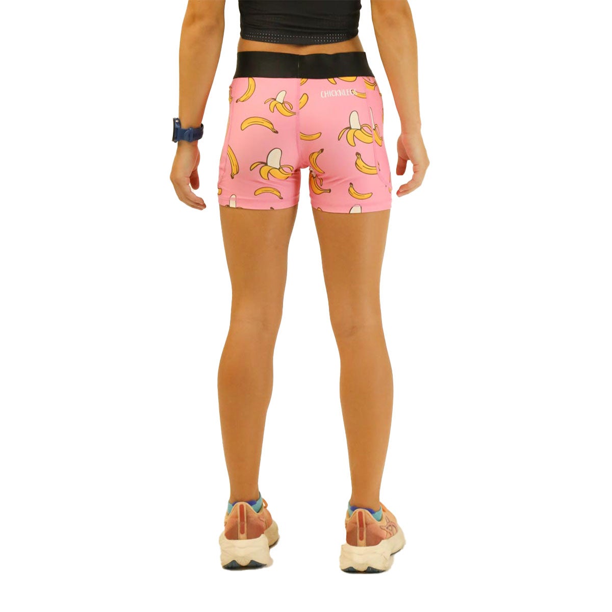 Chickn Legs Women's 3" Compression Shorts Pink Bananas