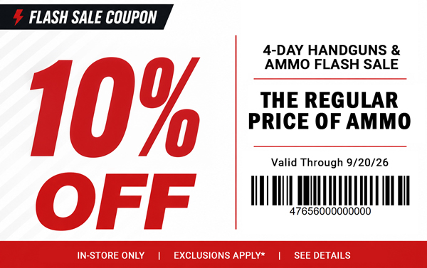 Handgun and Ammo 10% off regular-price ammunition coupon