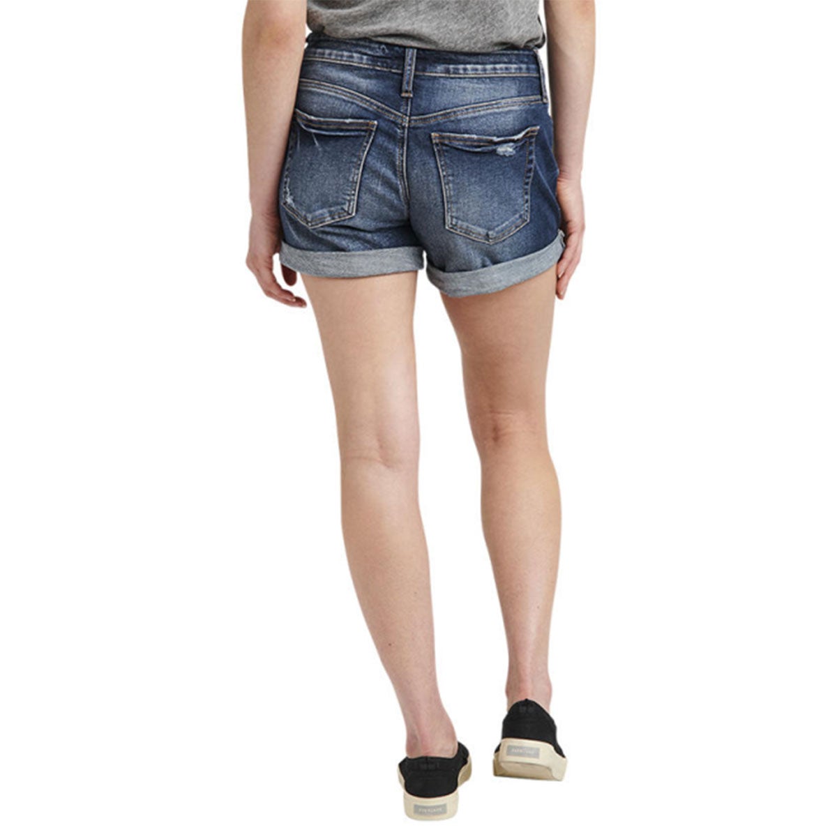 Silver Women's 4.5" Distress Cuff Short