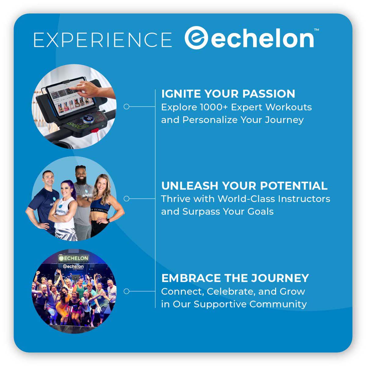 Echelon Stride 7-s Commercial Grade Treadmill with 32  HD Touch Screen