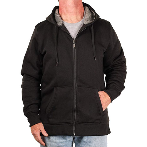 Uslife Men's Full Zip Sherpa Hoodie