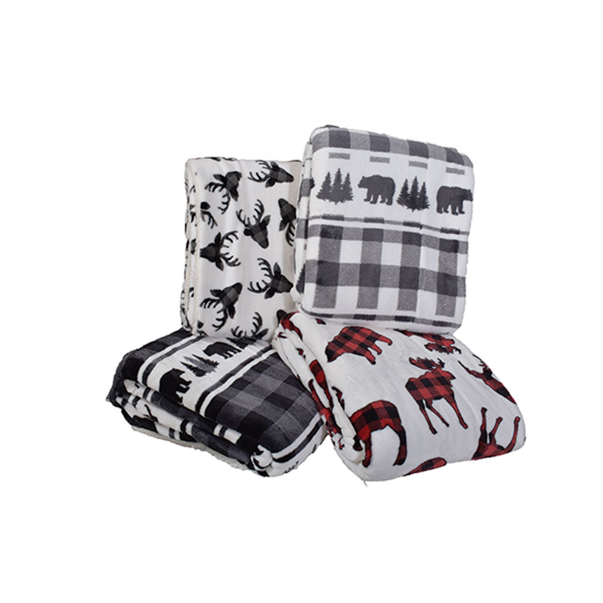 Montauk Deer,Bear,Buffalo Print Blanket